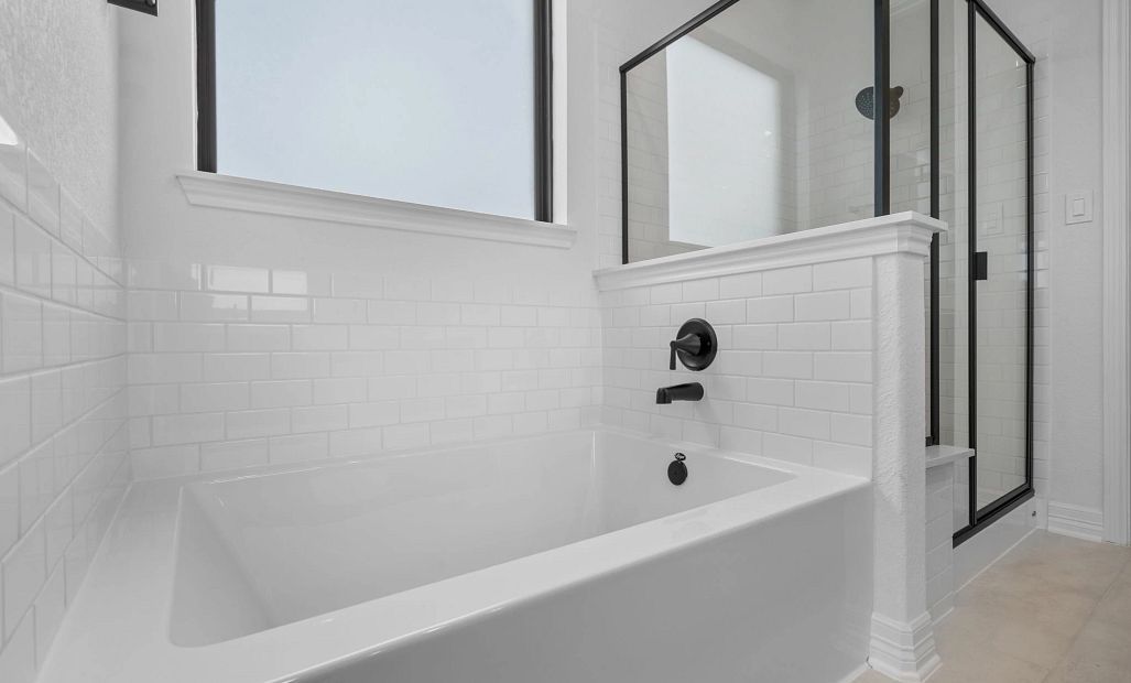 Primary bathroom. Sample product photo. Actual exterior and interior selections may vary by