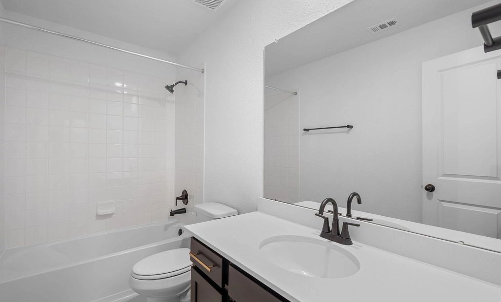 Secondary bathroom. Sample product photo. Actual exterior and interior selections may vary by