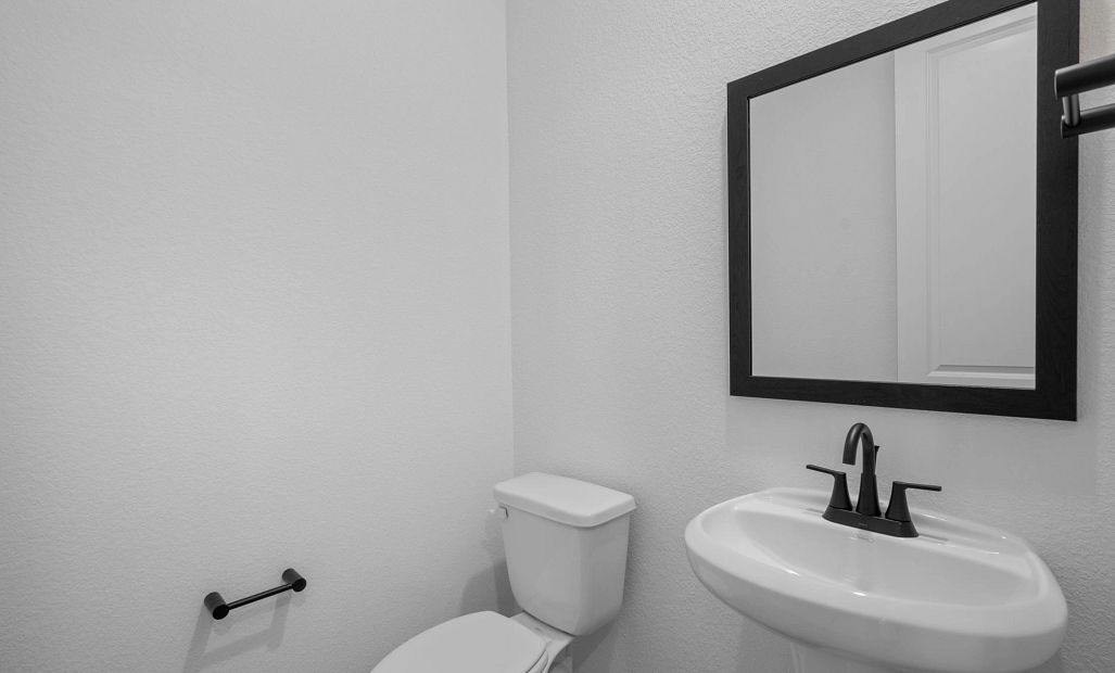 Half bath. Sample product photo. Actual exterior and interior selections may vary by homesite. Photo