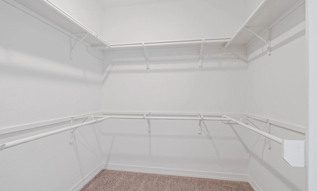 Primary bedroom closet. Sample product photo. Actual exterior and interior selections may vary by
