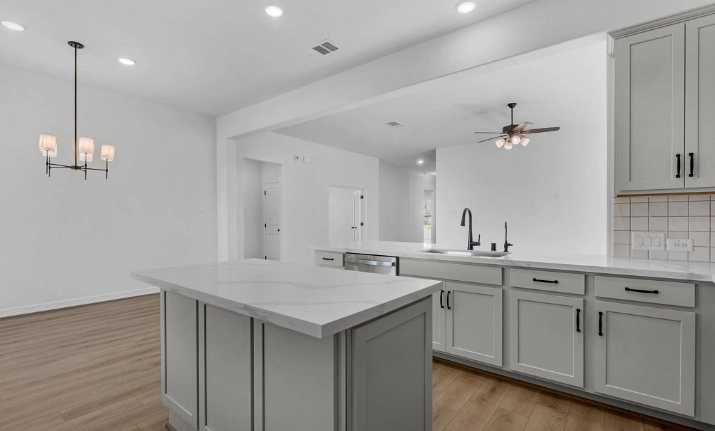 Kitchen. Sample product photo. Actual exterior and interior selections may vary by homesite. Photo