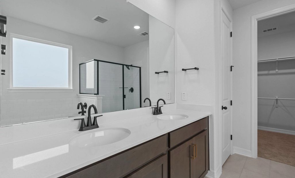 Primary bathroom. Sample product photo. Actual exterior and interior selections may vary by