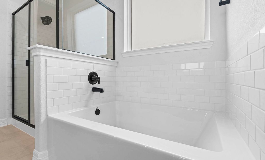 Primary bathroom. Sample product photo. Actual exterior and interior selections may vary by