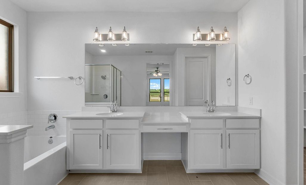 Primary bathroom. Sample product photo. Actual exterior and interior selections may vary by