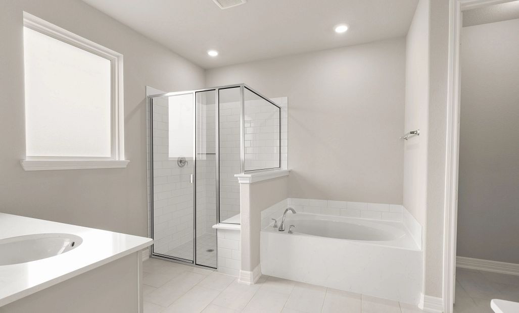 Primary bathroom. Sample product photo. Actual exterior and interior selections may vary by