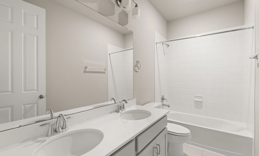 Secondary bathroom. Sample product photo. Actual exterior and interior selections may vary by