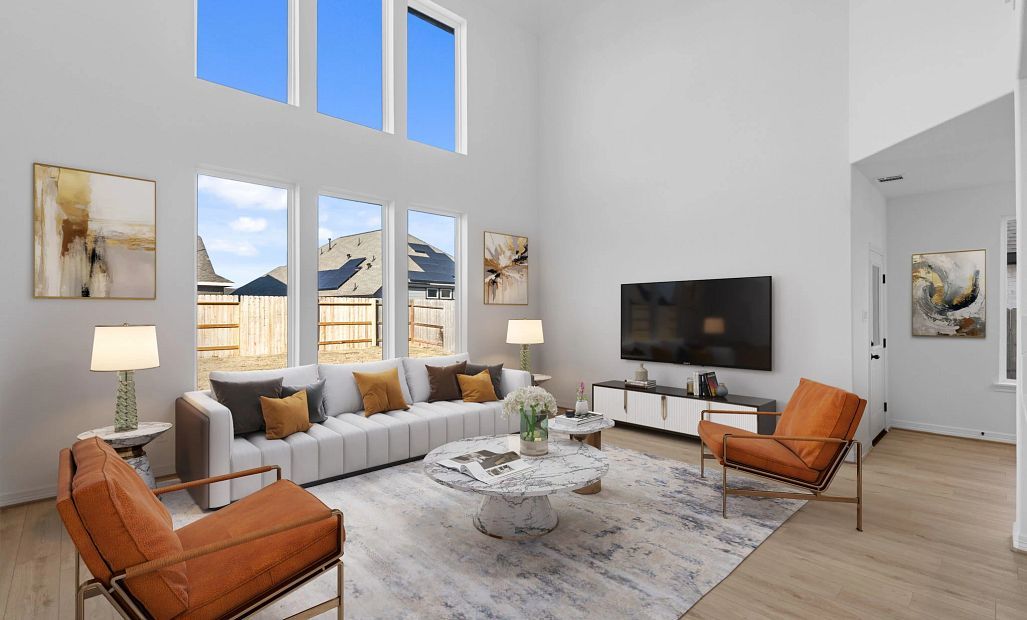 Gathering room. Sample product photo. Actual exterior and interior selections may vary by homesite.