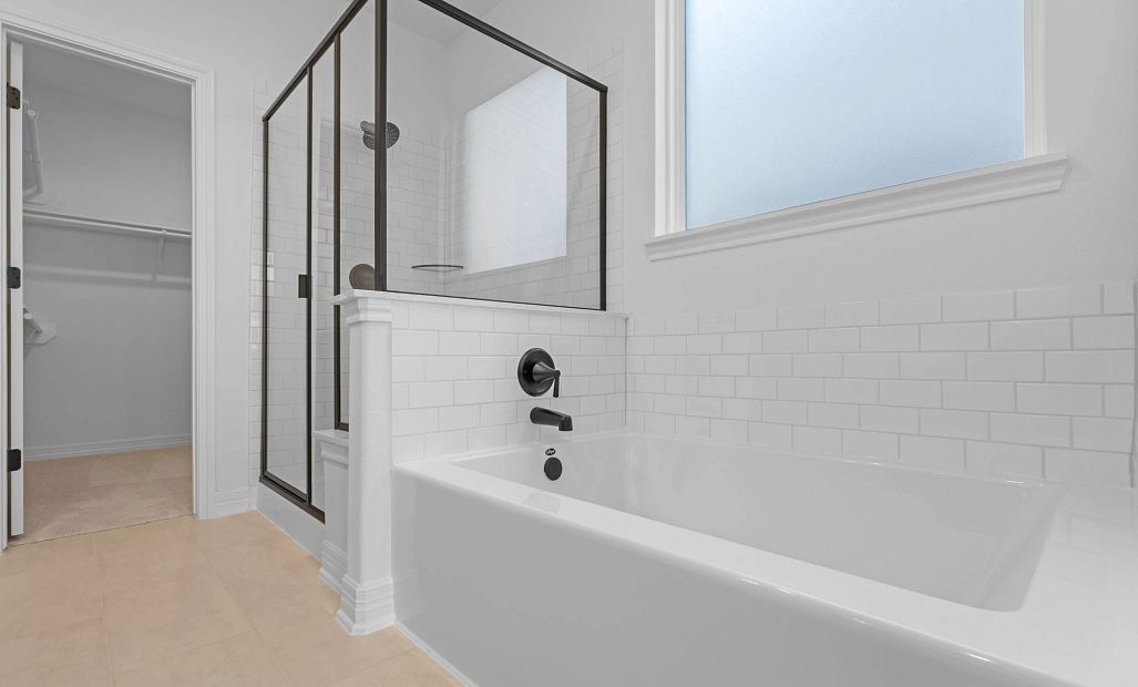 Primary bathroom. Sample product photo. Actual exterior and interior selections may vary by