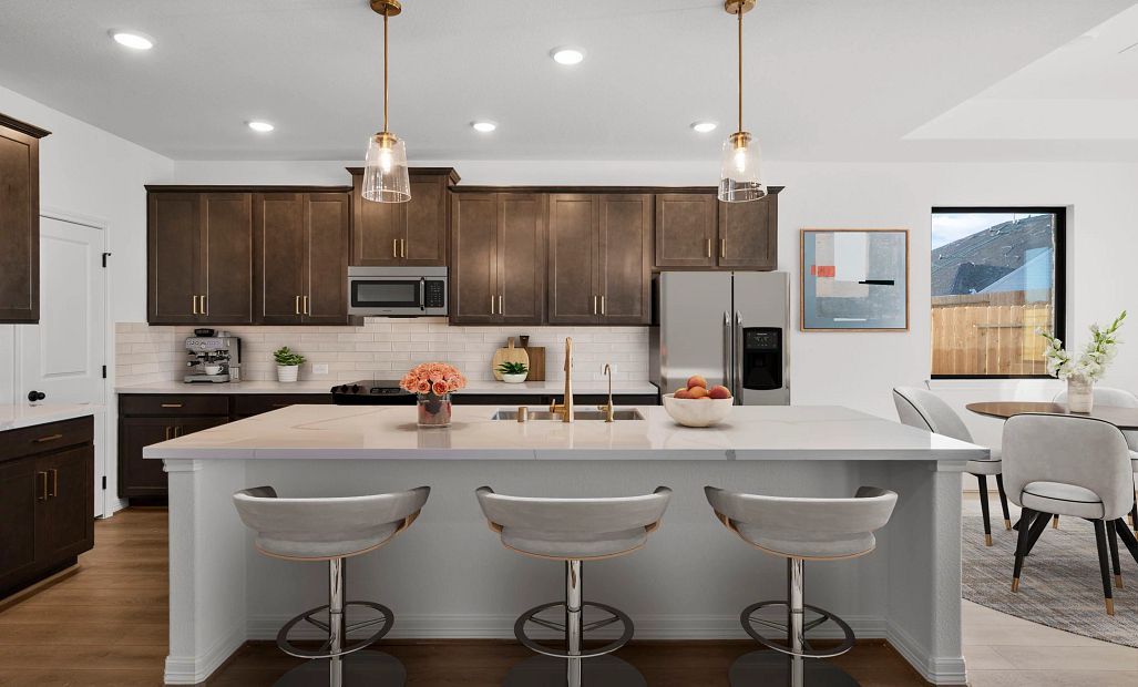 Kitchen. Sample product photo. Actual exterior and interior selections may vary by homesite. Photo
