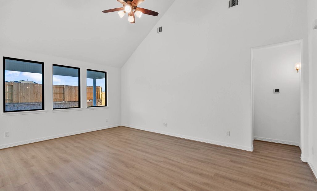 Gathering room. Sample product photo. Actual exterior and interior selections may vary by homesite.