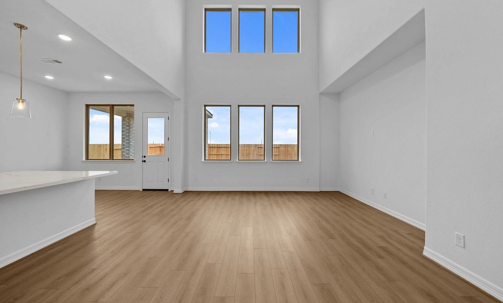 Gathering room. Sample product photo. Actual exterior and interior selections may vary by homesite.
