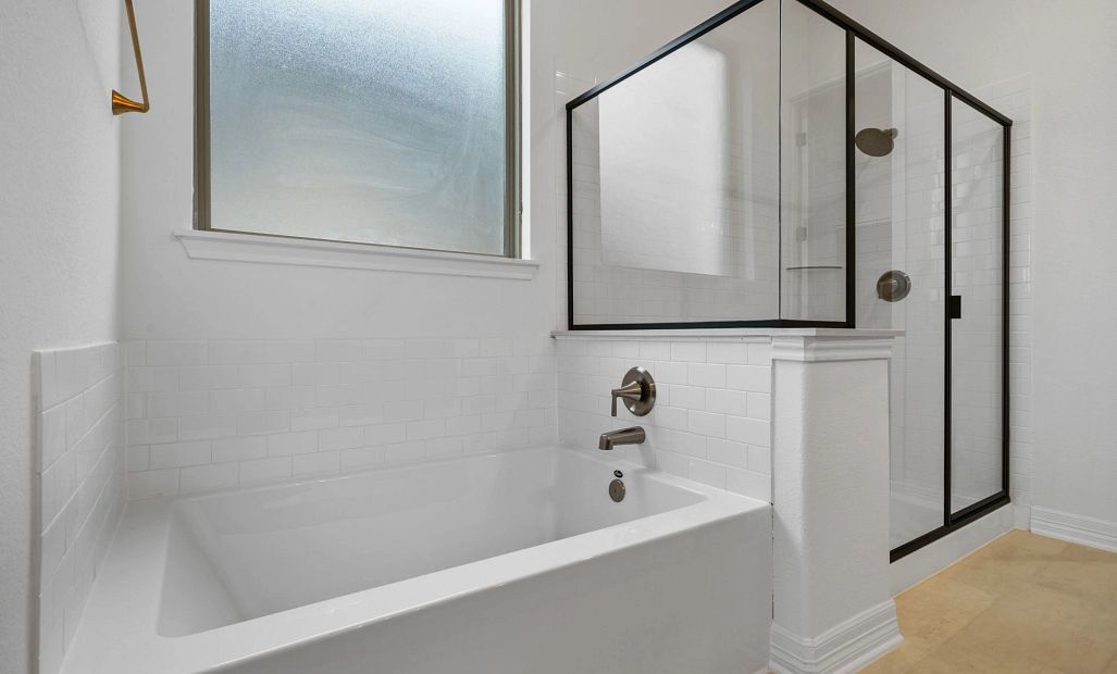 Primary bathroom. Sample product photo. Actual exterior and interior selections may vary by
