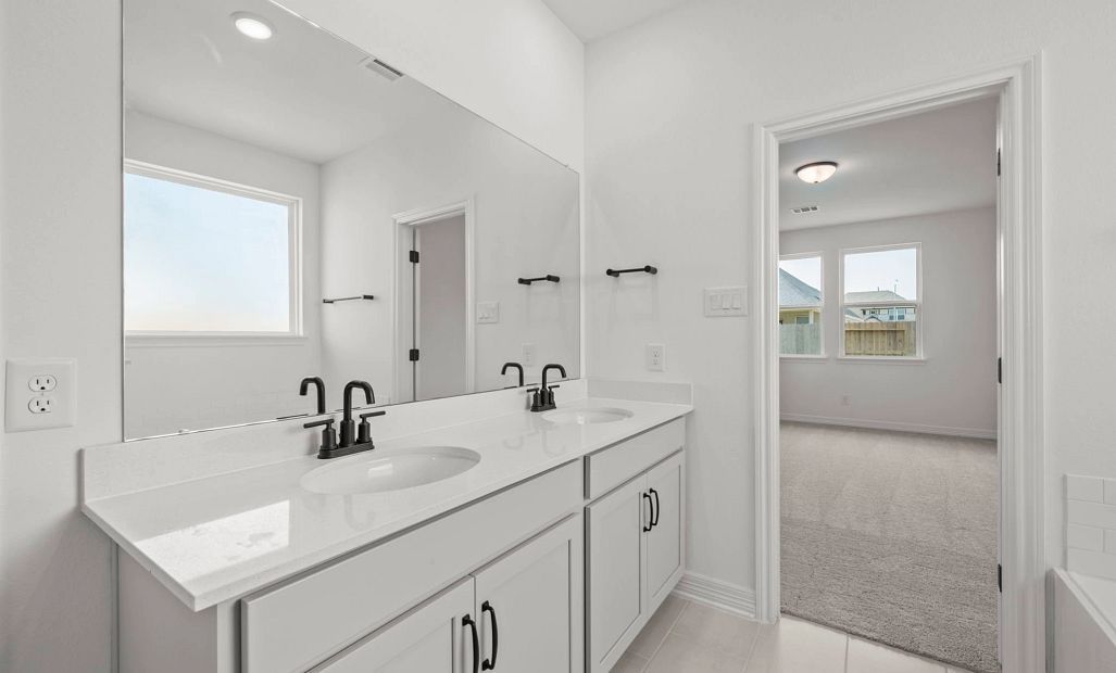 Primary bathroom. Sample product photo. Actual exterior and interior selections may vary by