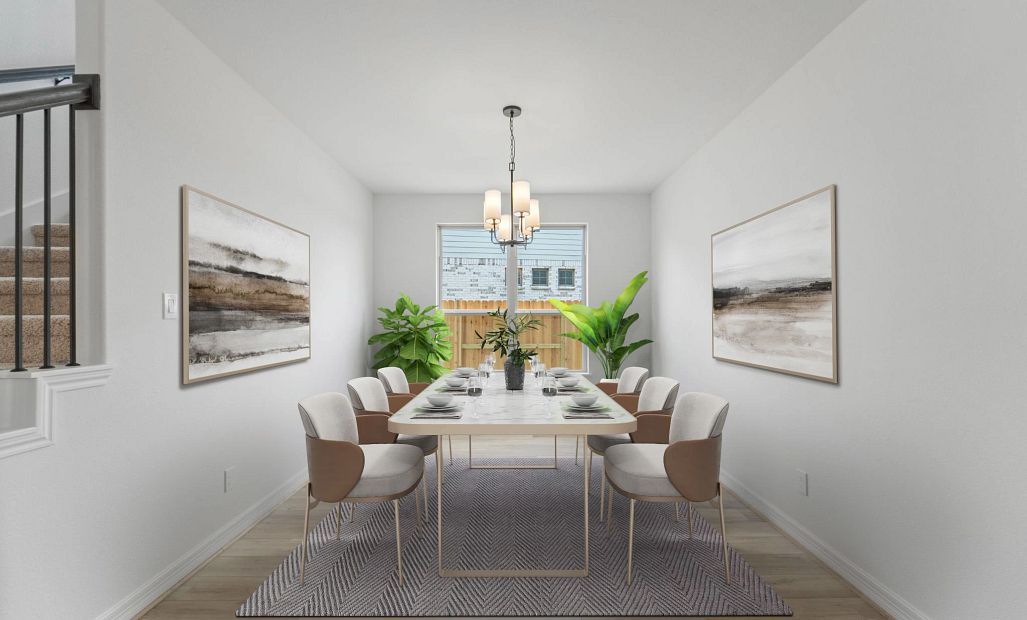 Dining room. Note: Sample product photo - actual exterior and interior selections may vary by