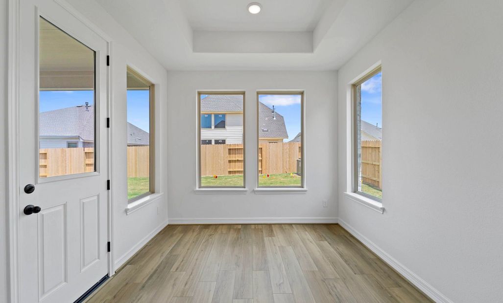 Breakfast nook. Note: Sample product photo - actual exterior and interior selections may vary by