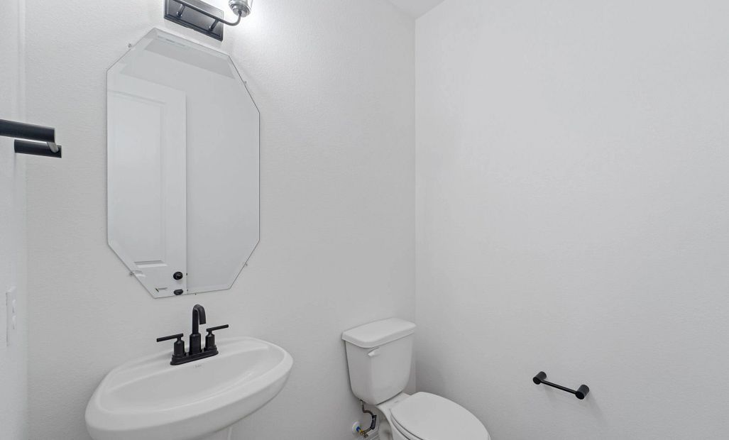 Powder room. Note: Sample product photo - actual exterior and interior selections may vary by