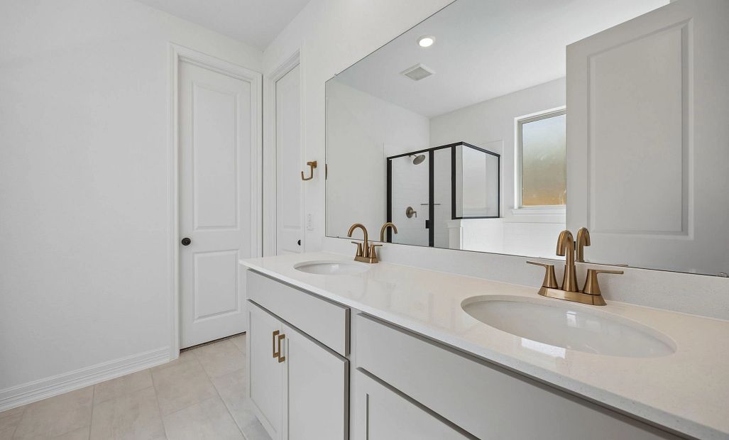 Primary bathroom. Sample product photo. Actual exterior and interior selections may vary by