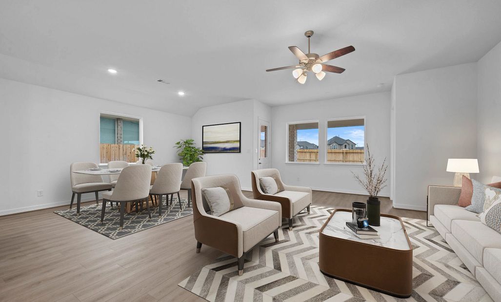 Gathering room. Sample product photo. Actual exterior and interior selections may vary by homesite.