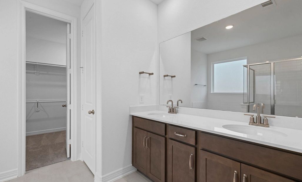 Primary bathroom. Sample product photo. Actual exterior and interior selections may vary by