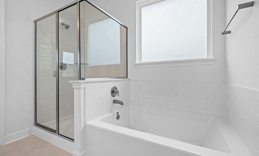 Primary bathroom. Sample product photo. Actual exterior and interior selections may vary by
