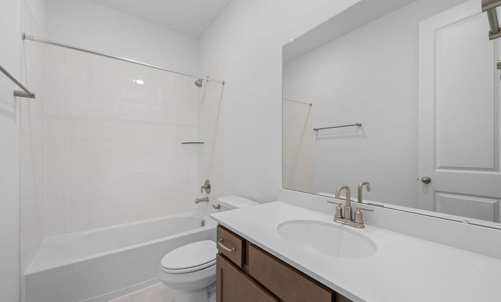 Secondary bathroom. Sample product photo. Actual exterior and interior selections may vary by