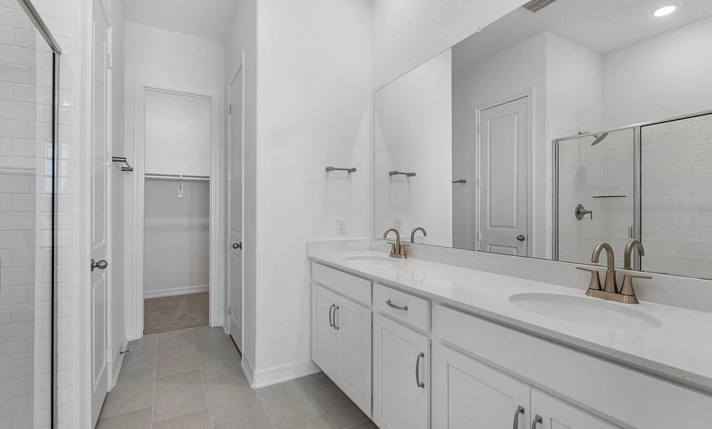 Primary bathroom. Sample product photo. Actual exterior and interior selections may vary by