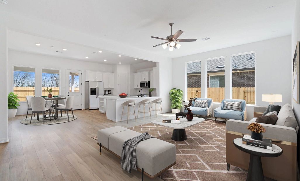 Gathering room. Sample product photo. Actual exterior and interior selections may vary by homesite.
