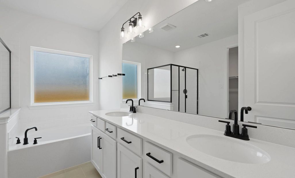 Primary bathroom. Sample product photo. Actual exterior and interior selections may vary by