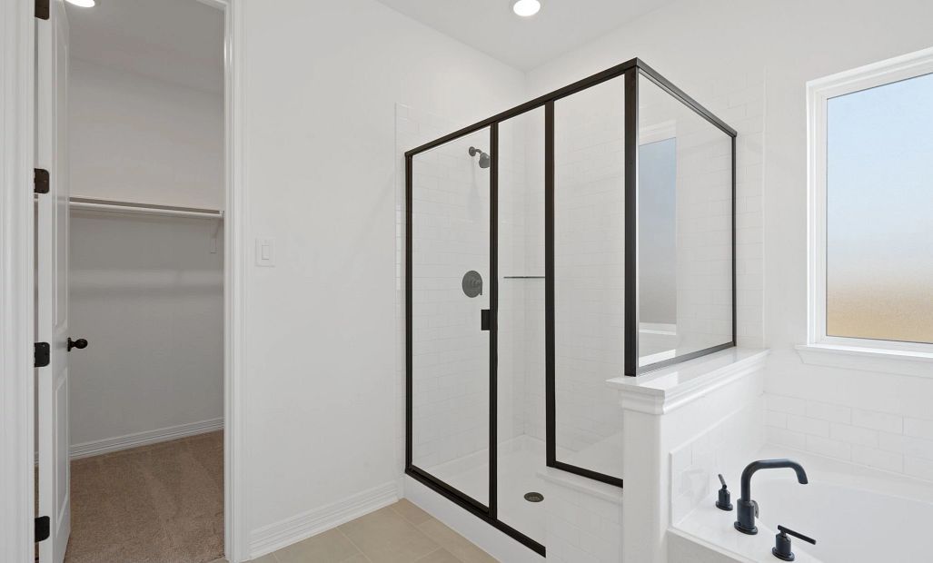 Primary bathroom. Sample product photo. Actual exterior and interior selections may vary by