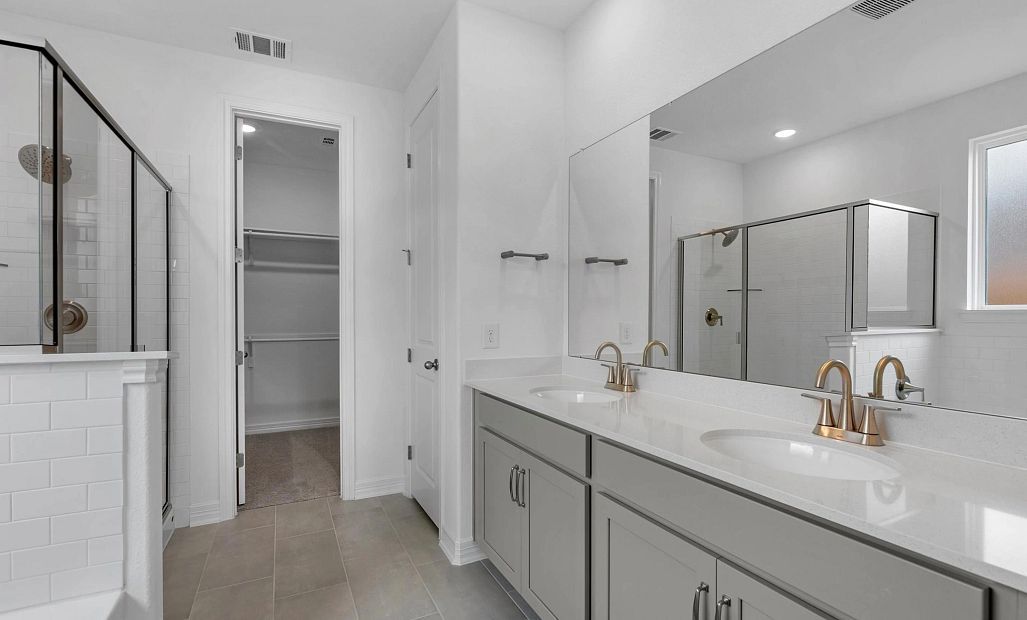 Primary bathroom. Sample product photo. Actual exterior and interior selections may vary by
