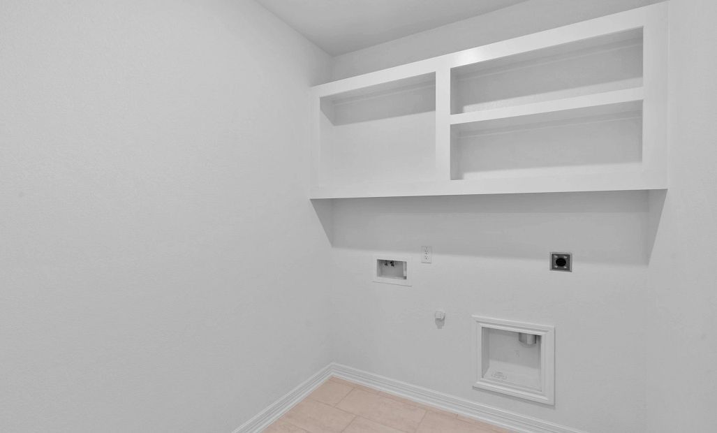 Laundry room.  Sample product photo. Actual exterior and interior selections may vary by homesite.