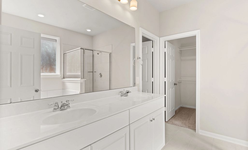 Primary bathroom. Sample product photo. Actual exterior and interior selections may vary by