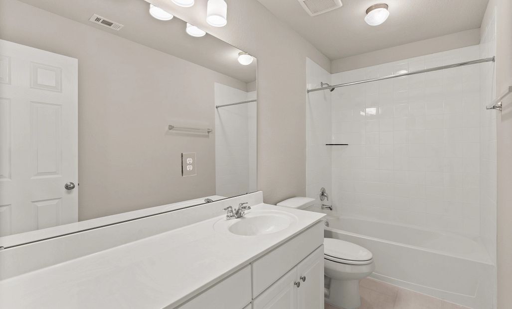Secondary bathroom. Sample product photo. Actual exterior and interior selections may vary by