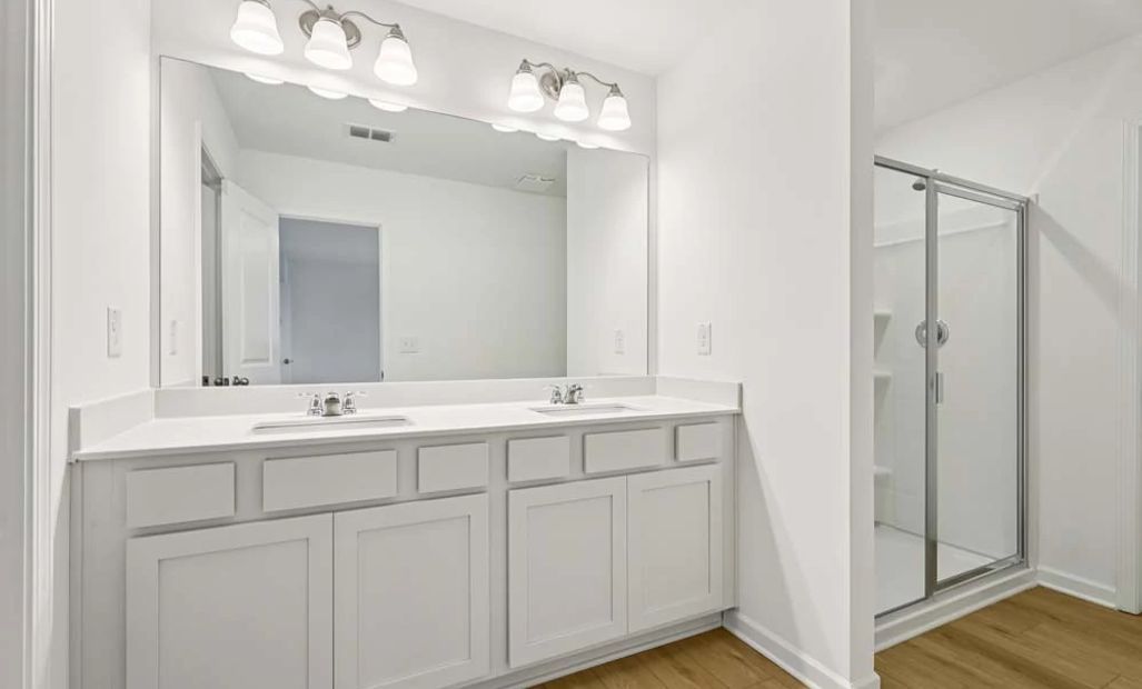 Sample Photo: Primary Bathroom Featuring Serene Collection Finishes