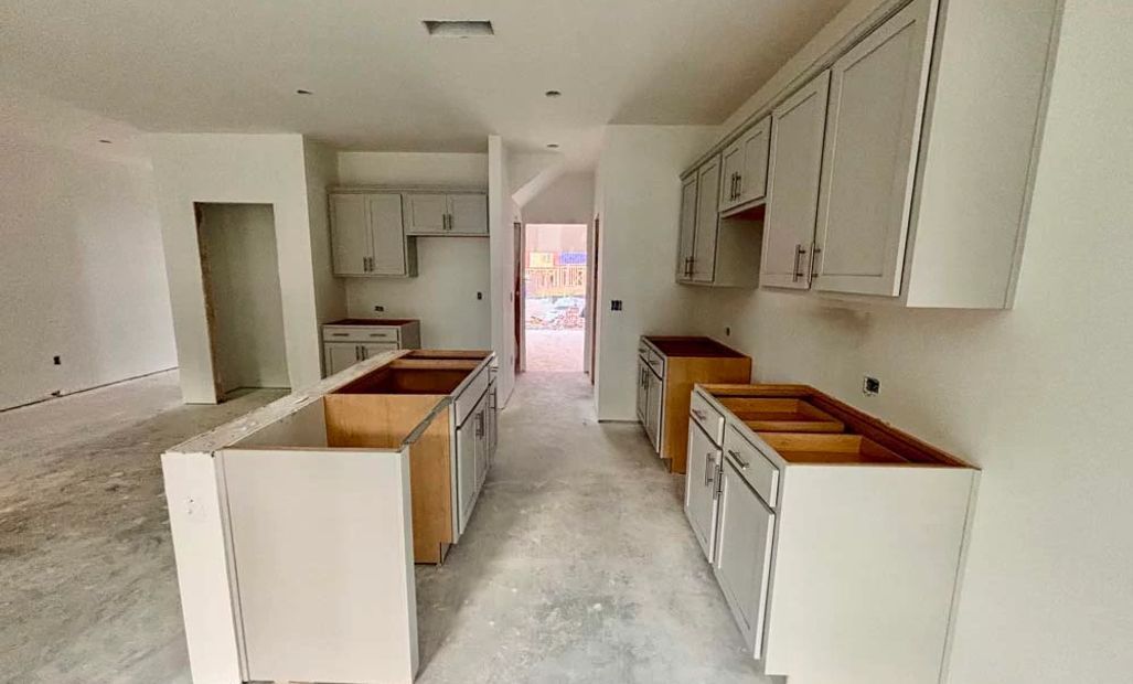 Kitchen Construction Progress Featuring Milan Collection Finishes