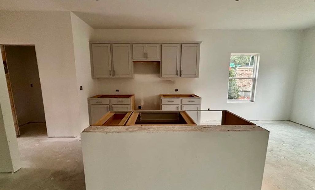 Kitchen Construction Progress Featuring Milan Collection Finishes