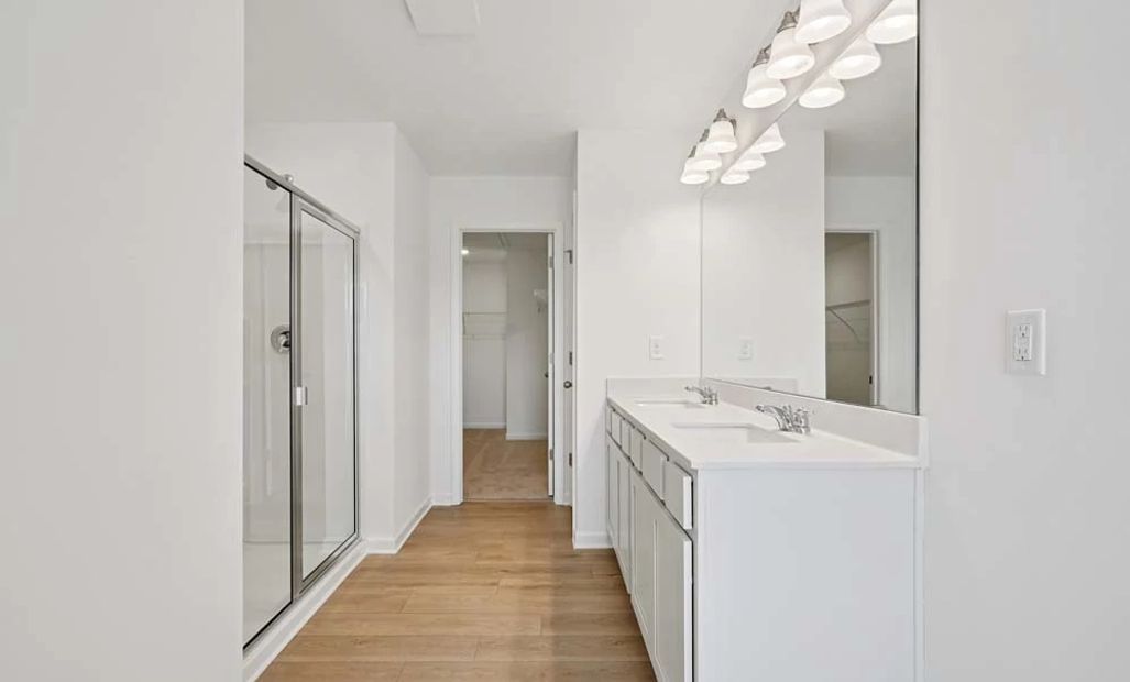 Sample Photo: Primary Bathroom Featuring Serene Collection Finishes