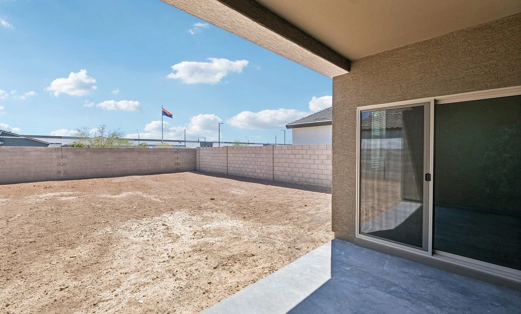 Covered patio to large backyard