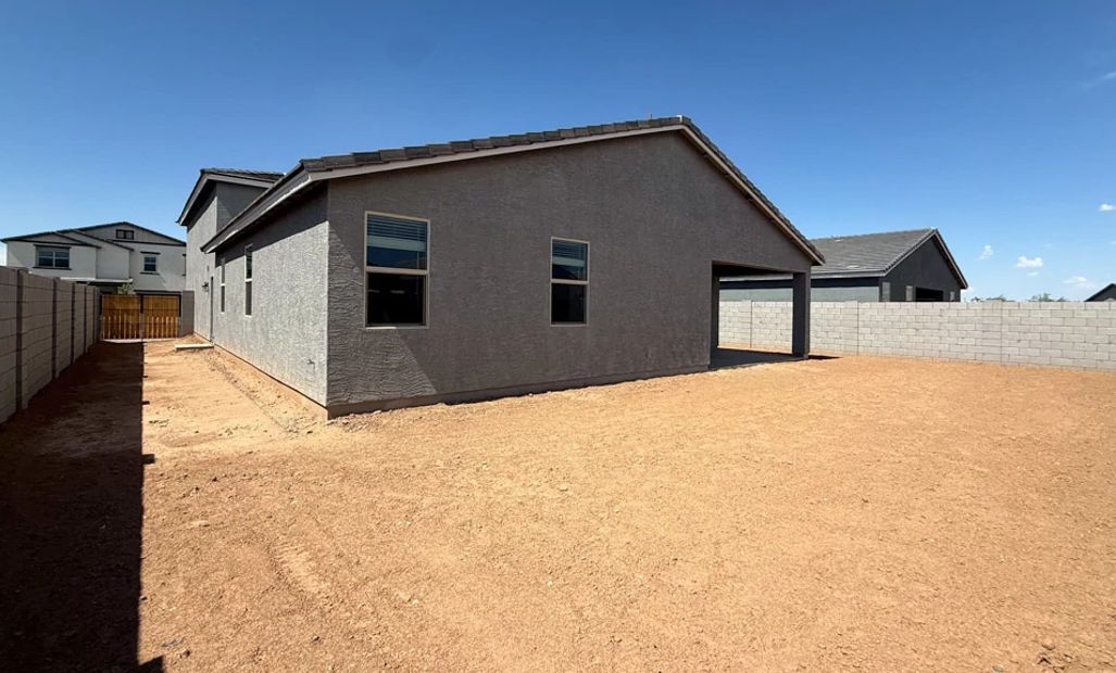 Back exterior elevation - double gate to backyard