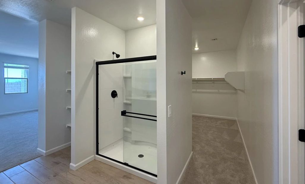 Primary bath and walk in closet