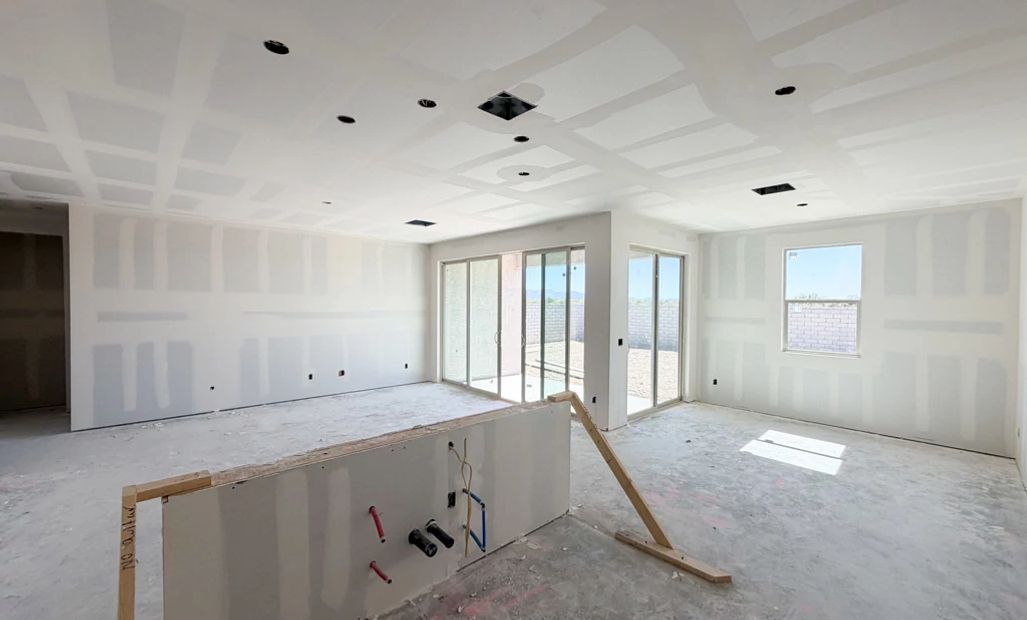 Great room, kitchen and dining