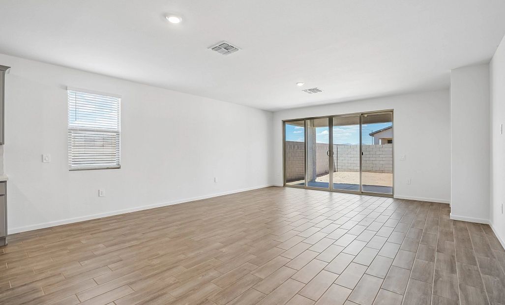 Great room with upgraded 4 panel slider