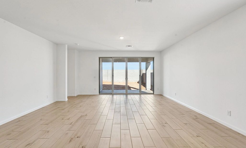 Dining and great room. Representative images and renderings are for illustrative purposes. Actual