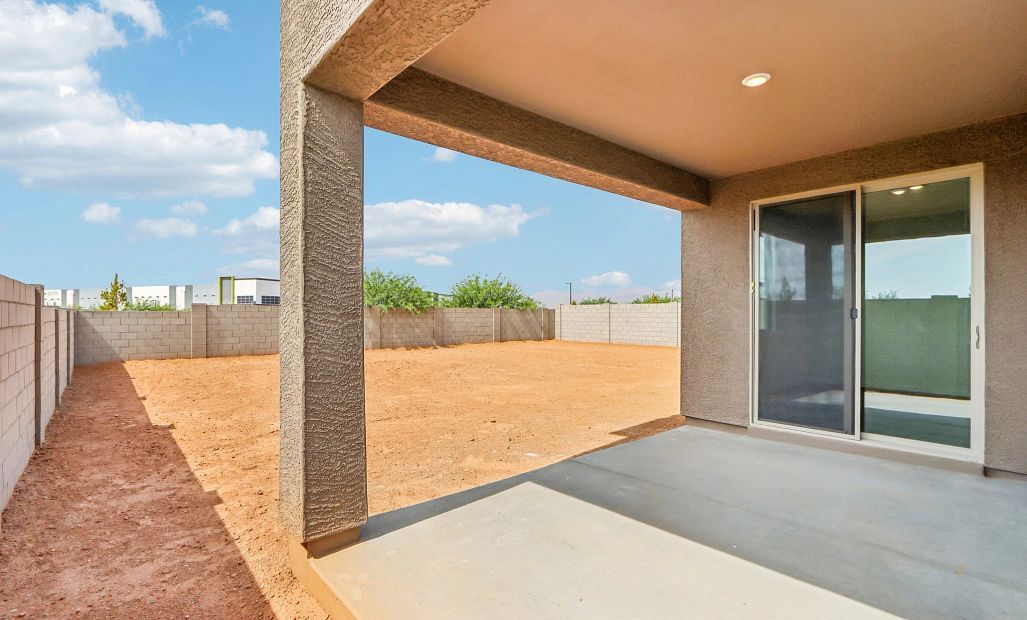 Covered patio to large backyard