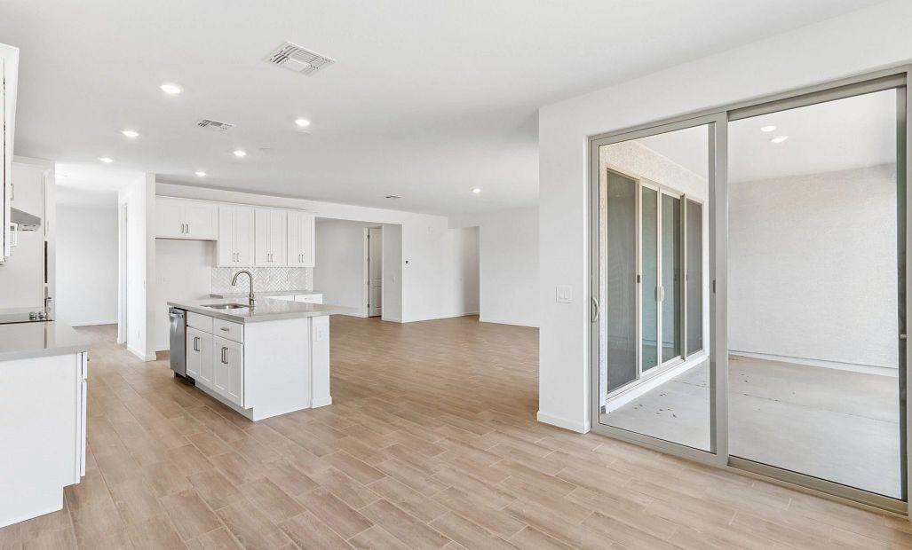 Dining nook into kitchen and great room