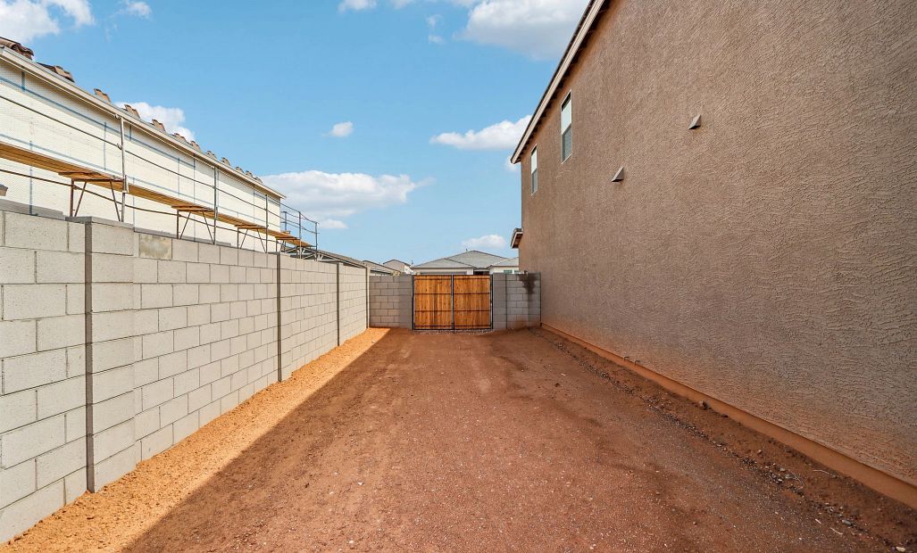 Side yard with double gate
