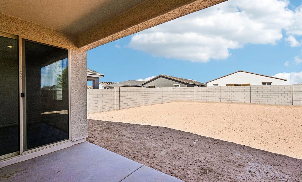 Covered patio to large backyard