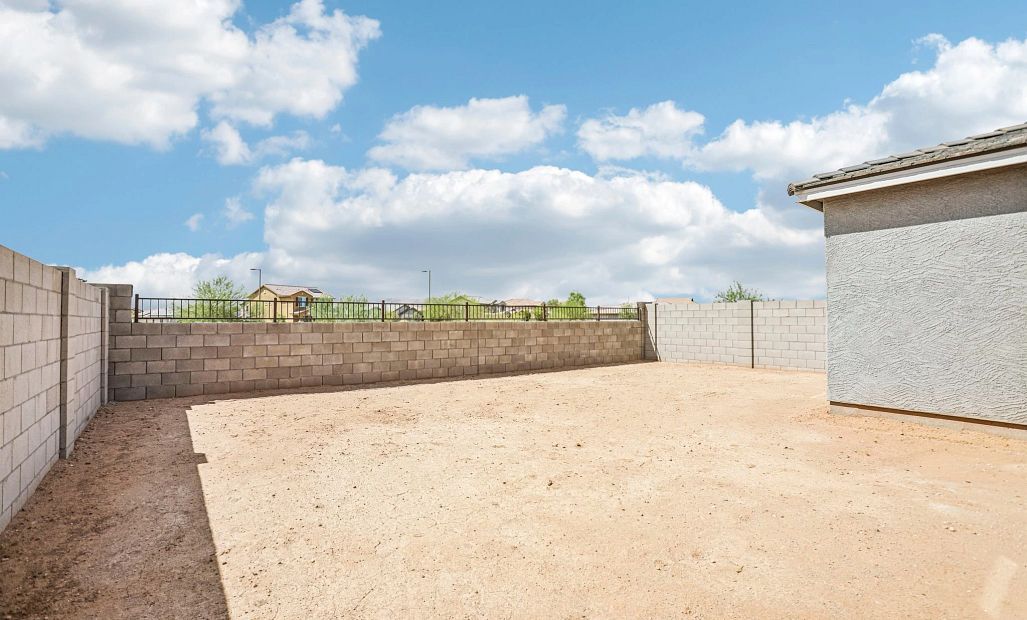 Backyard with view fencing