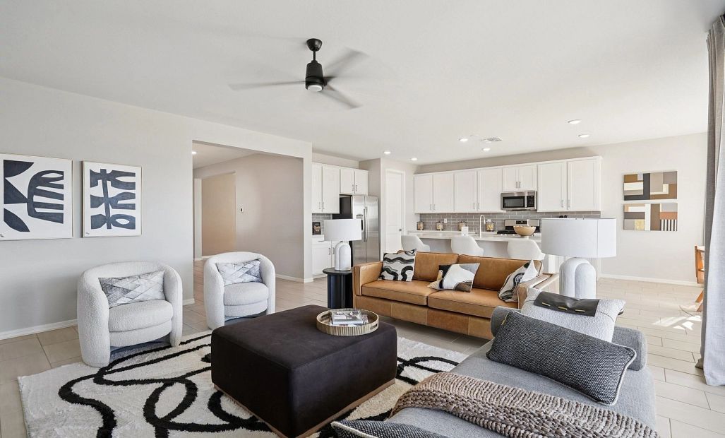 Great room and kitchen