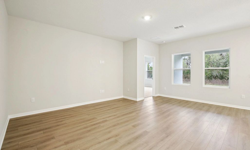 Family room features two windows for great natural light